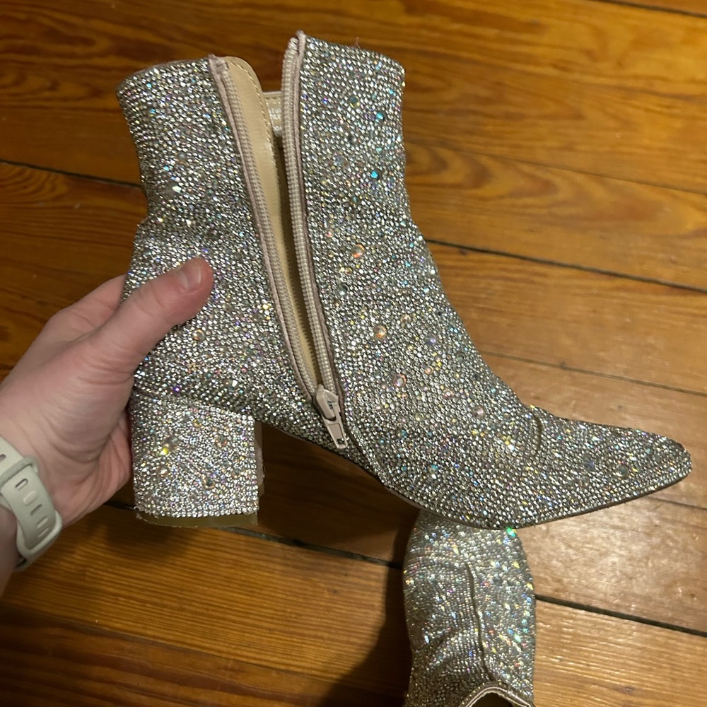 Berry Johnson rhinestone booties